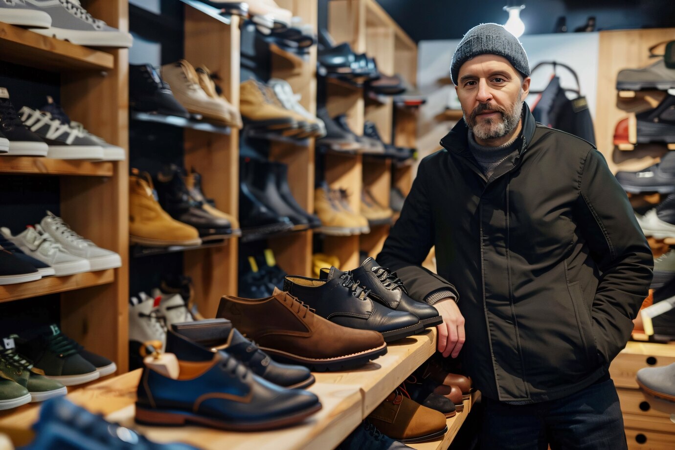 Vendedor con zapatos de vestir