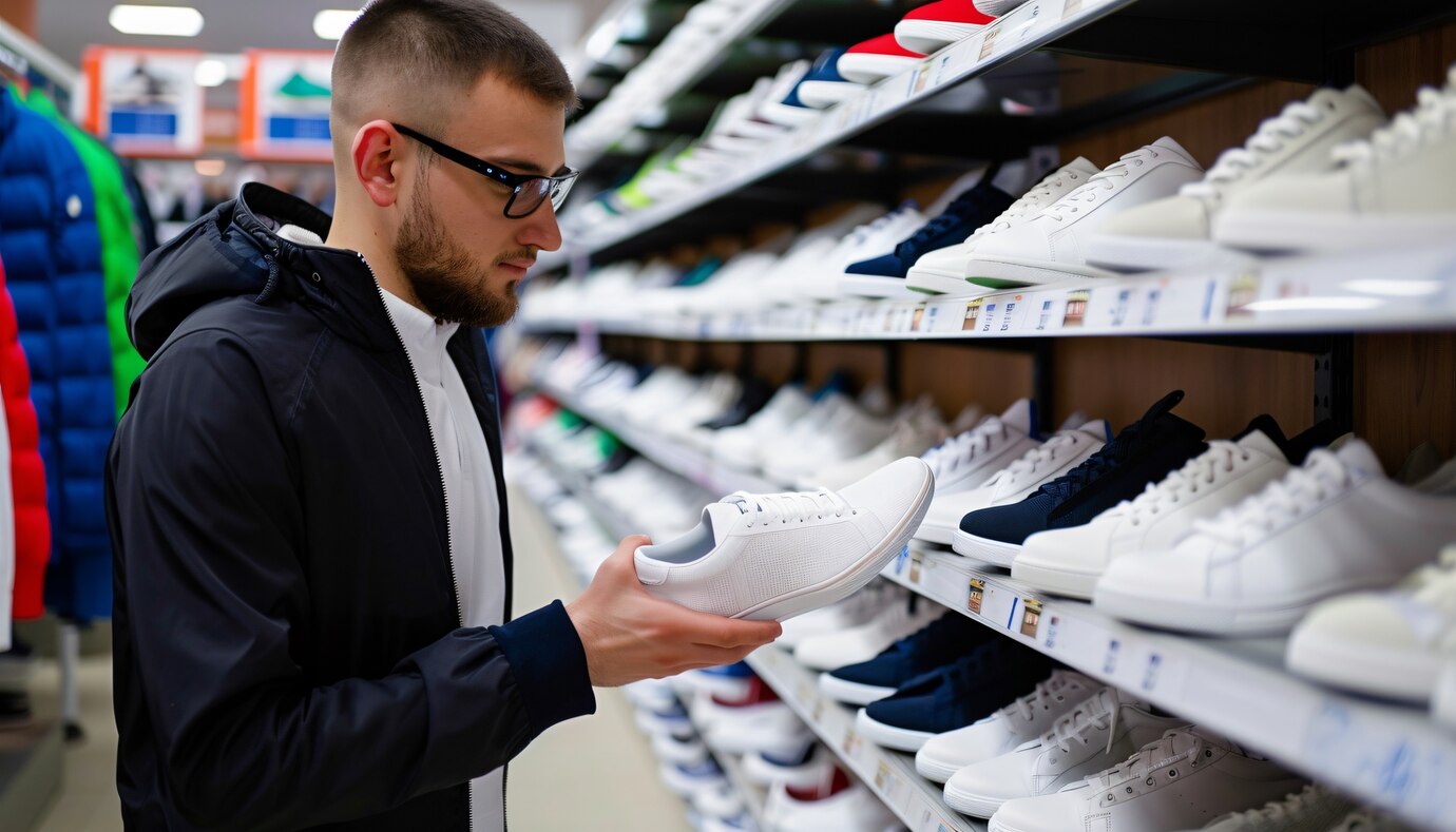 Cliente eligiendo zapatillas